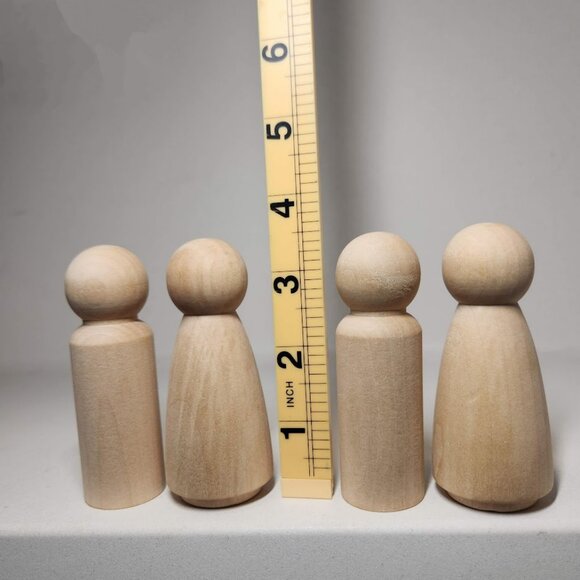 LARGE 20 Peg Dolls Craft Supplies 3.5" Tall Wedding Cake Toppers Woodpeckers Unf - Picture 2 of 9